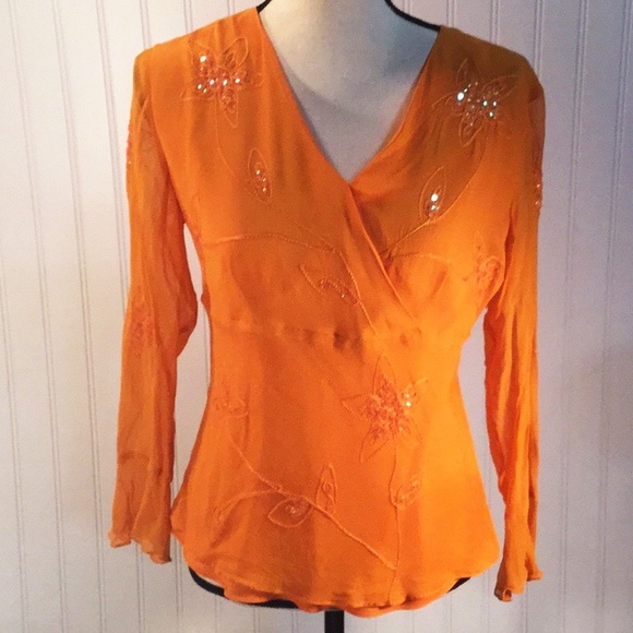 Anne Carson Tops - Anne Carson Orange Blouse Size M